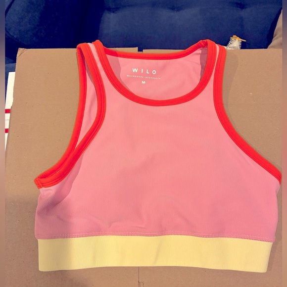 Wilo Pink and Orange Sports Bra Sz M - Picture 1 of 3